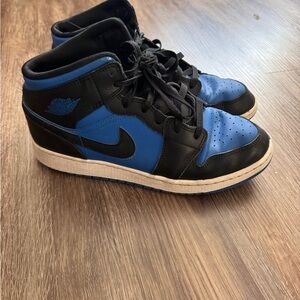 Nike Kids Black and Blue High-Top Sneakers